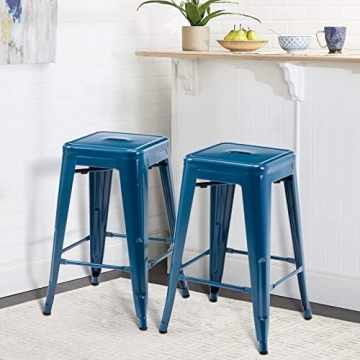 Stylish Metal Bar Stools - 24 Inch Durable Seating