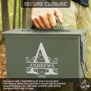 Personalized Ammo Box For Men - Custom Ammo Can Gift Set - Authentic Grade 1 Military Ammo Box Gift For Dad - Birthday Gift For Dad And Husband - Father’s Day Gift For Him - 30 Caliber
