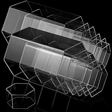 Jetec Acrylic Hexagonal Display Risers for Jewelry Showcase