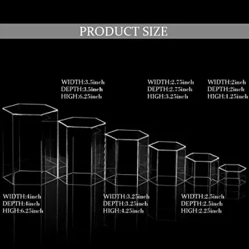 Jetec Acrylic Hexagonal Display Risers for Jewelry Showcase