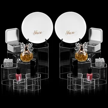 Jetec Acrylic Hexagonal Display Risers for Jewelry Showcase
