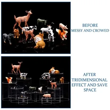 Jetec Acrylic Hexagonal Display Risers for Jewelry Showcase