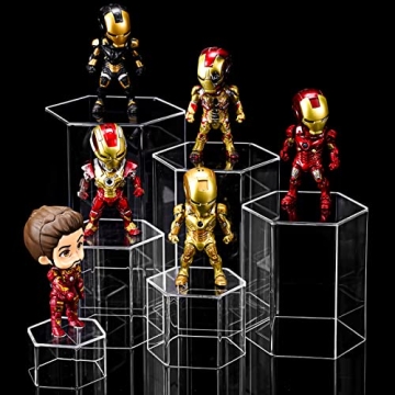 Jetec Acrylic Hexagonal Display Risers for Jewelry Showcase