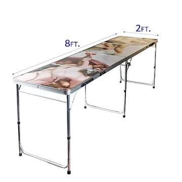 8' Folding Beer Pong Table with Bottle Opener, Ball Rack and 6 Pong Balls - Sistine Design - By Red ...