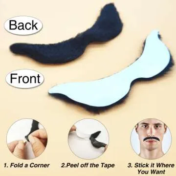 KICNIC 60 Pcs Fake Mustaches Self Adhesive Novelty Beards