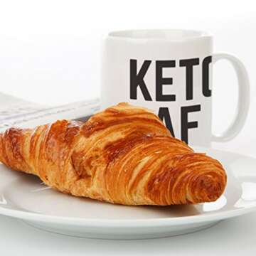 KETO AF Mug - Keto Gains Gift For Vegans Ketoers And Ketoer On Low Carb Ketogenic Diet Who Loves Ket...
