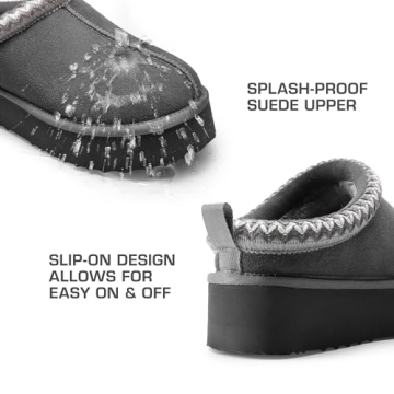 DREAM PAIRS Women's Cozy Platform Slippers for Winter