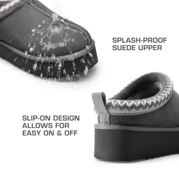 DREAM PAIRS Women's Cozy Platform Slippers for Winter