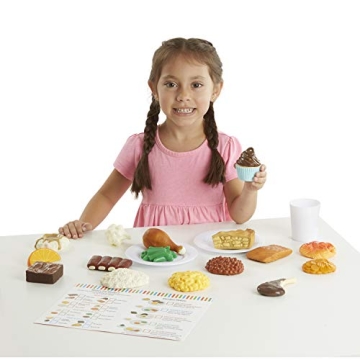 Melissa & Doug Food Fun Combine & Dine Dinners - Red - Realistic Play Food For Kids Kitchen, Pretend Play Food Set For Kids Ages 3+