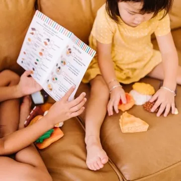 Melissa & Doug Food Fun Combine & Dine Dinners - Red - Realistic Play Food For Kids Kitchen, Pretend Play Food Set For Kids Ages 3+