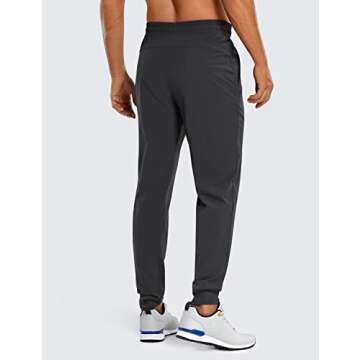 CRZ YOGA Athletic Joggers for Men 29" Lightweight Water Resistant Outdoor Workout Pants with Zip Poc...