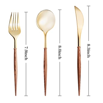Elegant 120pcs Gold Disposable Cutlery Set for All Events