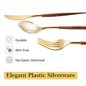 Elegant 120pcs Gold Disposable Cutlery Set for All Events