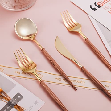 Elegant 120pcs Gold Disposable Cutlery Set for All Events