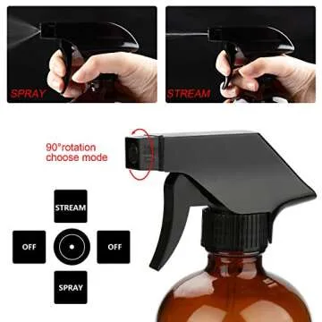 16oz Amber Glass Spray Bottles Set - Eco-Friendly & Durable