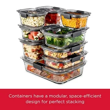 Rubbermaid Brilliance Set - 9 Durable Glass Food Containers