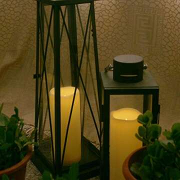 Waterproof Outdoor Flameless Pillar Candle with Timer Battery Operated Electric LED Candle Set for Gift Home Décor Party Wedding Supplies Garden Halloween Christmas Decoration, 1 Pack, 3” x 8”