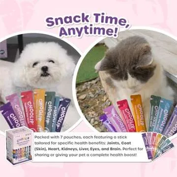 Choolip Squeeze Vita Stick Lickable Treats for Dogs & Cats. 49 Variety Support Sticks with Essential multivitamins. Soft and Tasty Paste for All Life Stages
