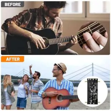 Guitar Chord Presser - Guitar Aid Chord Trainer for Beginners, Guitar Chord Helper Practice Tool with 6 Picks & Capo, Portable Guitar Assisted Learning Tools Kit Accessories for Acoustic Guitars