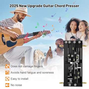 Guitar Chord Presser - Guitar Aid Chord Trainer for Beginners, Guitar Chord Helper Practice Tool with 6 Picks & Capo, Portable Guitar Assisted Learning Tools Kit Accessories for Acoustic Guitars
