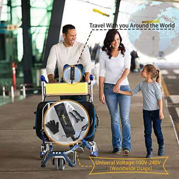 MICSTA Negative Ions Curling Iron Long Barrel Ceramic Coated, Dual Voltage Curling Wand Quick Heating, Beach Wave Hair Curler Fast Styling for Long Hair, with Glove and Mat, Black1-1/4" Christmas Gift