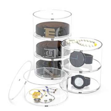 NIUBEE Acrylic 8-layer Belt Organizer for Accessories Storage