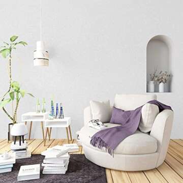 Abyssaly White Wallpaper Peel and Stick Wallpaper 15.7 inch X 196.8 inch Self Adhesive Embossed White Removable Kitchen Contact Paper Vinyl Film White Textured Cabinet Shelf Paper