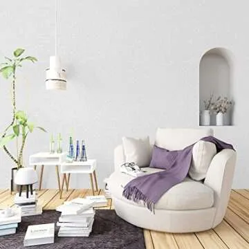 Abyssaly White Wallpaper Peel and Stick Wallpaper 15.7 inch X 196.8 inch Self Adhesive Embossed White Removable Kitchen Contact Paper Vinyl Film White Textured Cabinet Shelf Paper