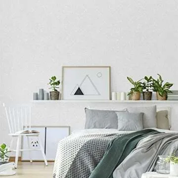 Abyssaly White Wallpaper Peel and Stick Wallpaper 15.7 inch X 196.8 inch Self Adhesive Embossed White Removable Kitchen Contact Paper Vinyl Film White Textured Cabinet Shelf Paper