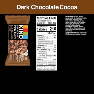 KIND Gluten Free Dark Chocolate Cocoa Bars 8g Protein