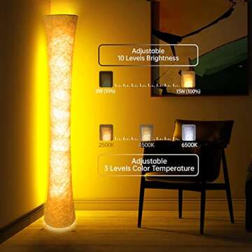 WORLD WIN 61'' Smart RGB LED Corner Floor Lamp with Music Sync