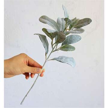 Skyseen 5Pcs Artificial Lamb's Ear Leaves for Stylish Decor