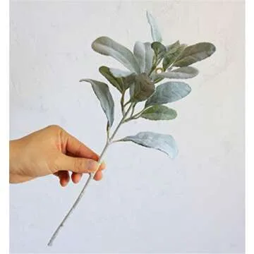 Skyseen 5Pcs Artificial Lamb's Ear Leaves for Stylish Decor