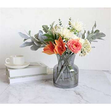 Skyseen 5Pcs Artificial Lamb's Ear Leaves for Stylish Decor