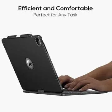 edaiser Swivel Keyboard Case for Apple iPad Pro 12.9 inch 6th Generation 5th 4th 3rd Gen; Rotatable Cover with Pencil Holder, Multi-Touch Trackpad, Backlit, Black