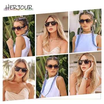 Allarallvr Oversized Square Sunglasses For Women Men Vintage Trendy Classical Gafas De Sol Para Muje...