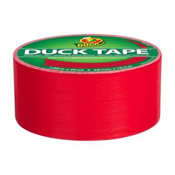 Duck Brand 1265014 Color Duct Tape, Red, Heavy Duty for Crafts & Repairs