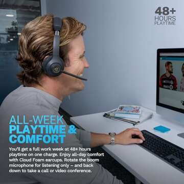 JLab Go Work Gen 2 Wireless Headset: 55+ Hours Playtime