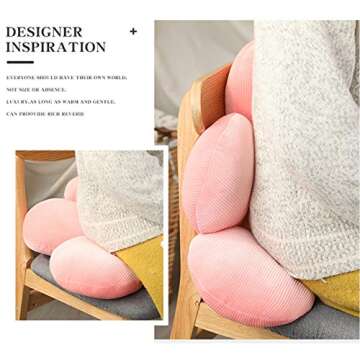 AHRIWINK Daisy Flower Shaped Cute Pillow Flower Floor Pillow Seating Cushion Decorative Throw Plush Pillow for Reading and Lounging Comfy Pillow Vivid Plush Stuffed Toy,White&Pink,15.7in