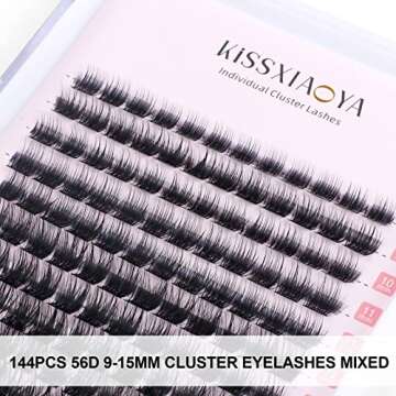 KISSXIAOYA Cluster Eyelash Extensions Kit, DIY Lashes Extension Kit with Lash Bond & Seal and Applic...