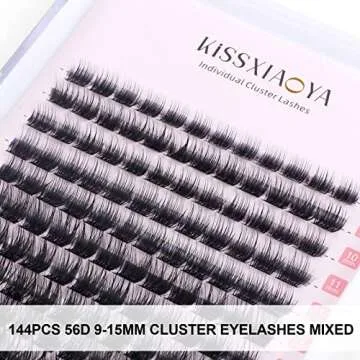 KISSXIAOYA Cluster Eyelash Extensions Kit, DIY Lashes Extension Kit with Lash Bond & Seal and Applic...