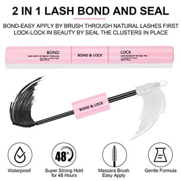 KISSXIAOYA Cluster Eyelash Extensions Kit, DIY Lashes Extension Kit with Lash Bond & Seal and Applicator, 144 Pcs 0.10mm 56D 9-15mm Mixed Wide-stem Lash, Individual at Home (Cluster Kit A)