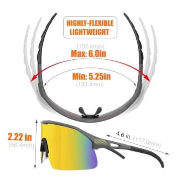 Living out your qool time Polarized Wrap Around shield cycling Sunglasses Men Women Golfing ski Triathlon Volleyball Running Baseball 118