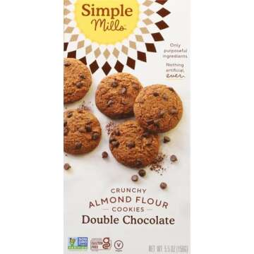 Simple Mills Almond Flour Crunchy Cookies, Double Chocolate Chip - Gluten Free, Vegan, Healthy Snack...