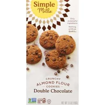 Simple Mills Almond Flour Crunchy Cookies - Double Chocolate Chip - Gluten Free, Vegan, Healthy Snac...