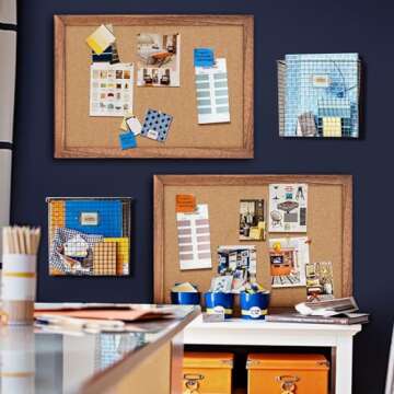 Emfogo 2-Pack Cork Board with Wooden Frame for Stylish Decor