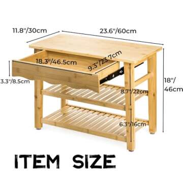 Goaste Bamboo Shoe Rack Bench, 3 Tier Shoe Storage Organizer with Drawer, Heavy-Duty Shoe Bench Seat for Entryway, Hallway, Bedroom, Balcony, Bathroom, Holds Up to 330 LBS