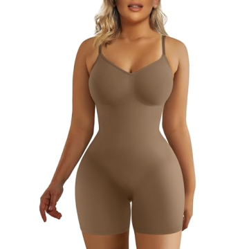 SHAPERX Shapewear for Women Tummy Control Bodysuit Mid Thigh Butt Lifter Body Shaper Shorts,SZ5218-B...