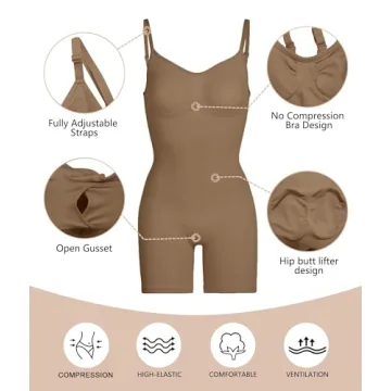 SHAPERX Tummy Control Bodysuit - Ultimate Body Shaper