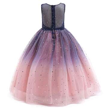 Girls Tulle Formal Wedding Dress Child's Ball Gown Sparkly Pageant Princess Bithday Party Dresses fo...